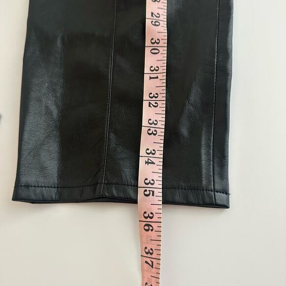 Zara Women's Black Faux Leather The Weekend Drawstring Pants Size Small - Picture 11 of 16